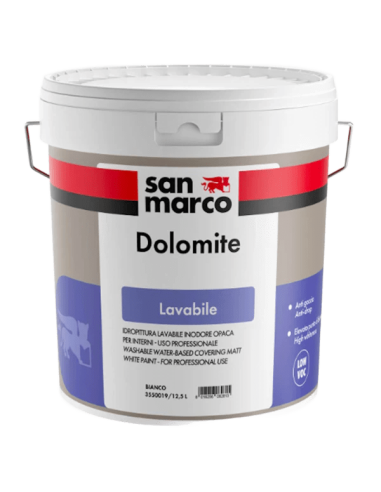 Idropittura Lavabile Dolomite San Marco Alta Copertura